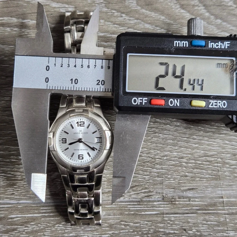 Anne Klein Women's Watch Silver Tone Stainless Steel Date Quartz Untested